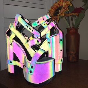 Y.R.U. Nightcall Reflective platform heels